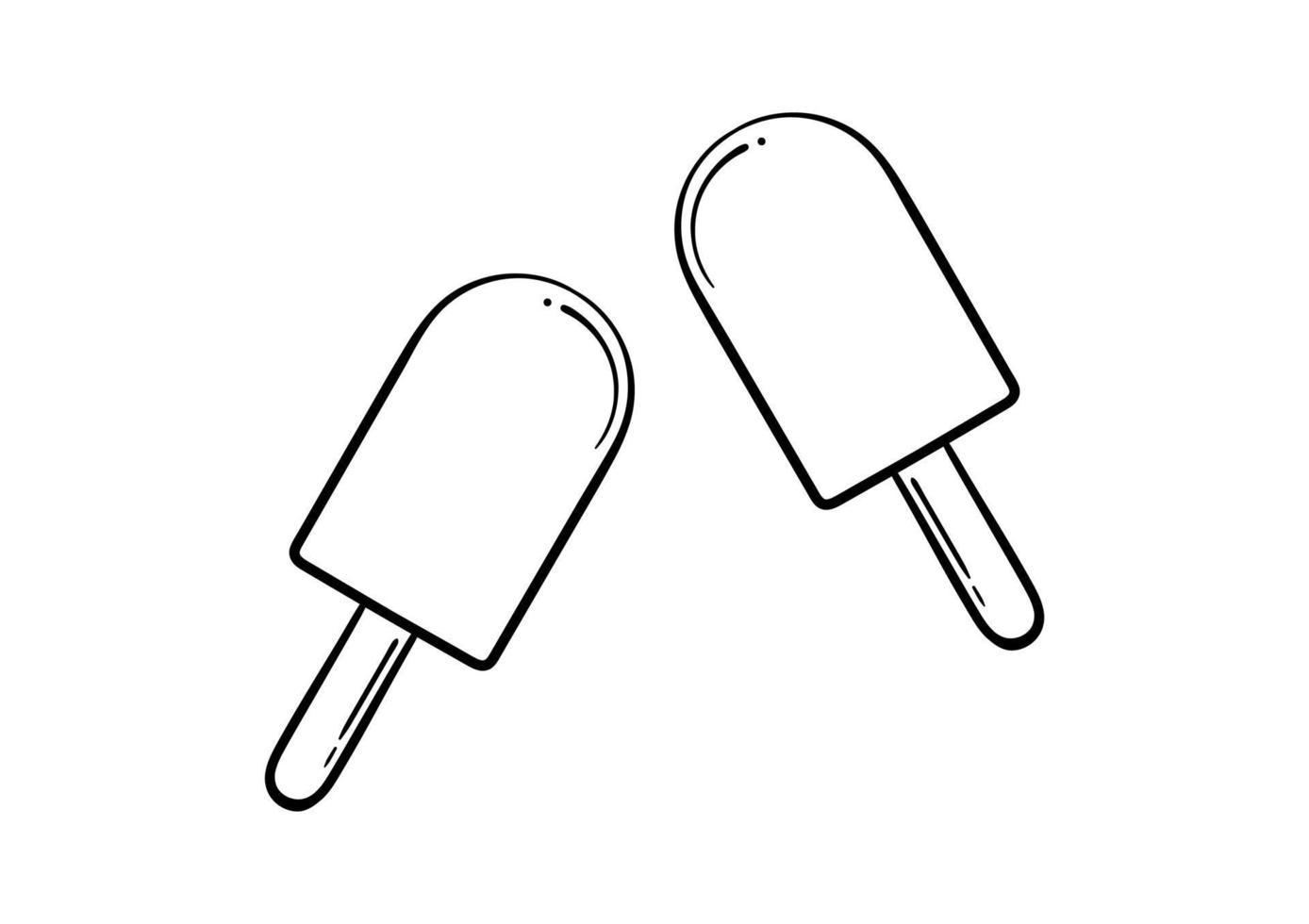 hand drawn ice cream on white background vector