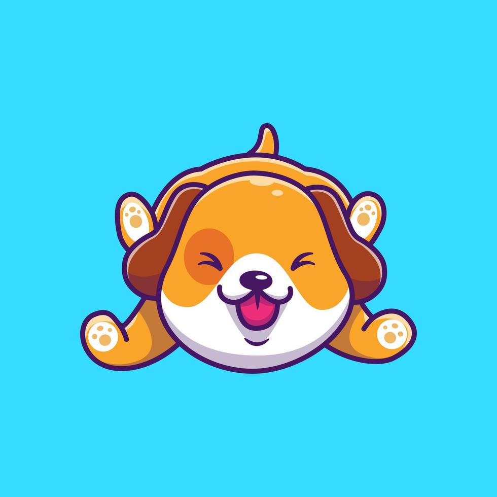 lindo perro jugando ilustración de icono de vector de dibujos animados. concepto de icono de naturaleza animal vector premium aislado. estilo de dibujos animados plana