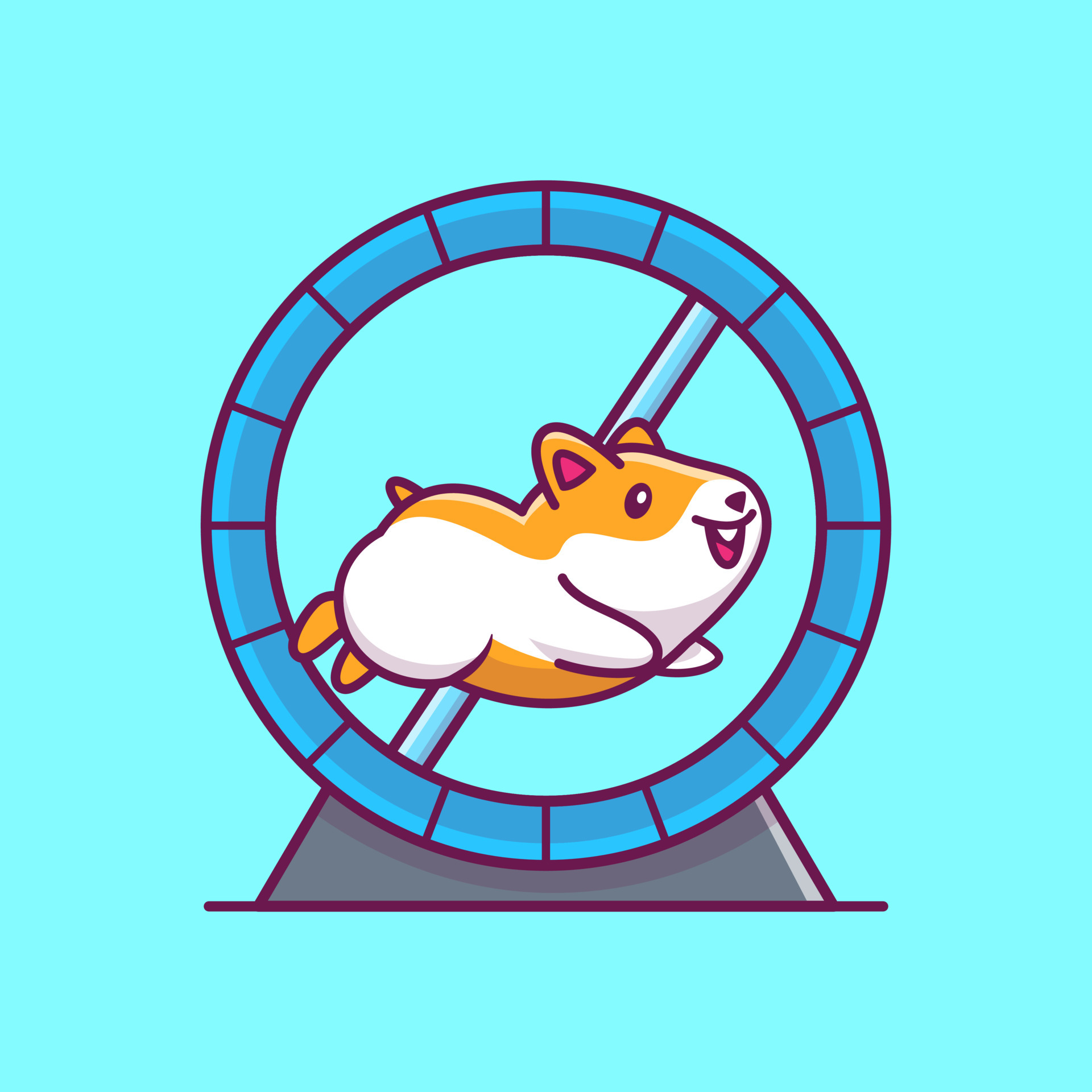 Cute Hamster Running In Running Wheel Cartoon Vector Icon Illustration.  Animal Nature Icon Concept Isolated Premium Vector. Flat Cartoon Style  5530001 Vector Art at Vecteezy