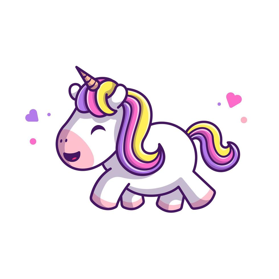 Cute Unicorn Walking Cartoon Vector Icon Illustration. Animal  Nature Icon Concept Isolated Premium Vector. Flat Cartoon  Style