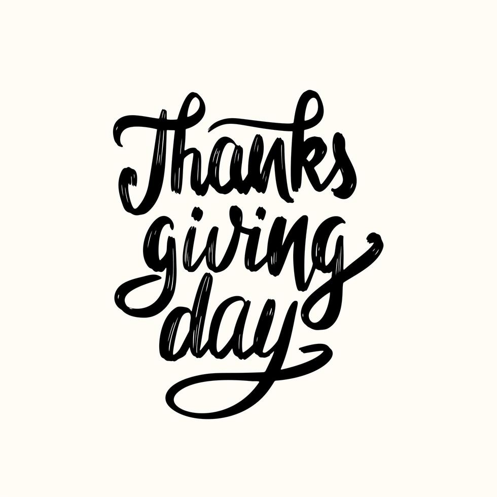 Hand drawn Happy Thanksgiving typography. Calligraphy lettering vector