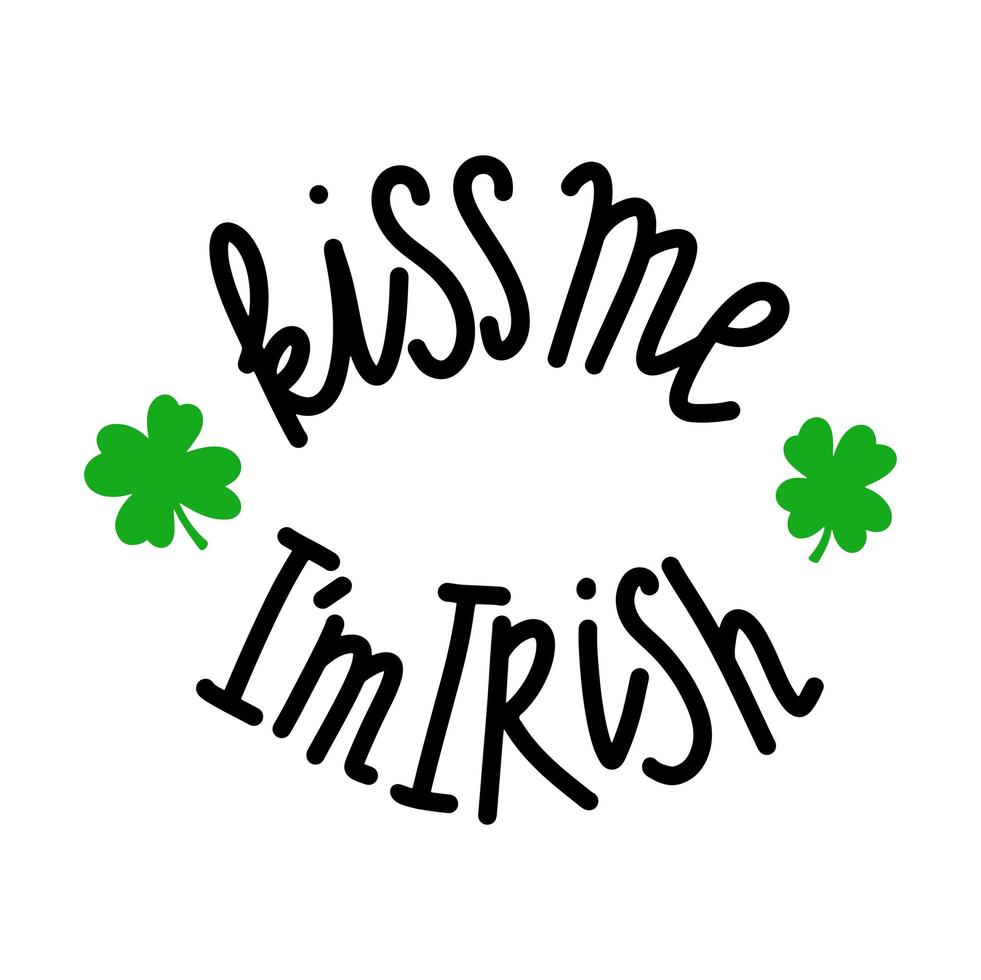 Funny St. Patricks Day saying - Kiss me I m irish. vector