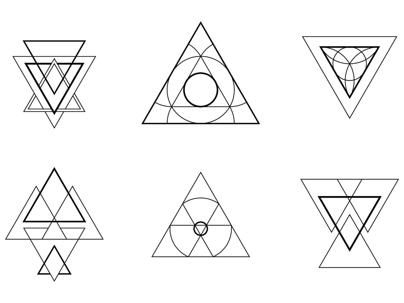 iconos geométricos, signos, etiquetas, vector