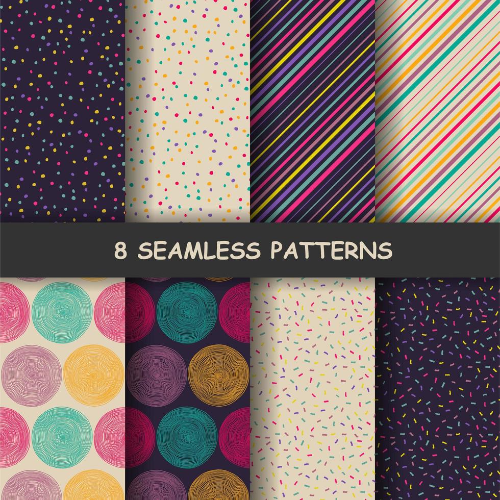 Seamless hand drawn patterns. vector