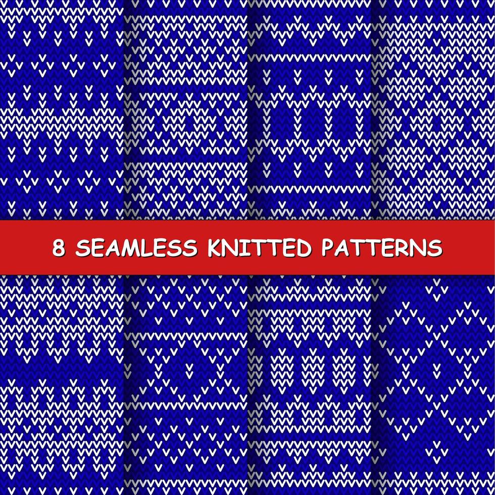 seamless red and white knitted background vector