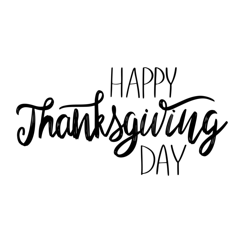 Hand drawn Happy Thanksgiving typography. Calligraphy lettering vector