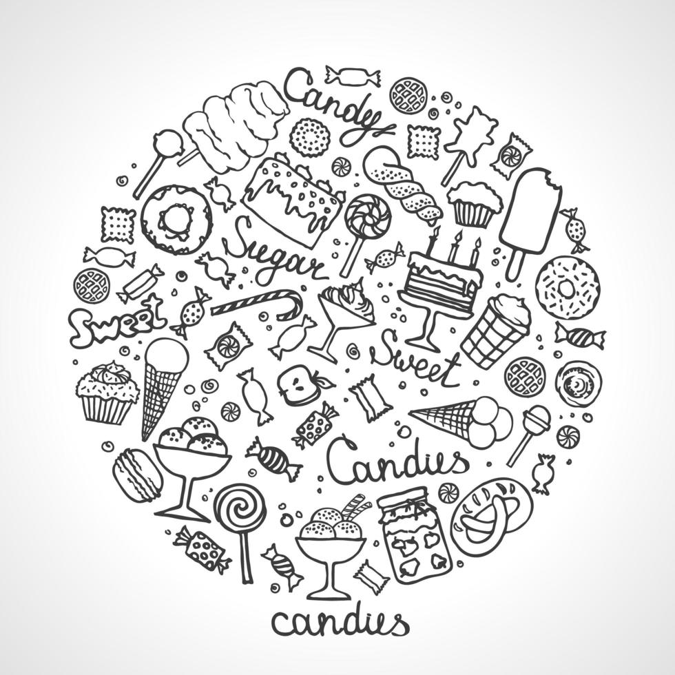 illustration of isolated candies set vector