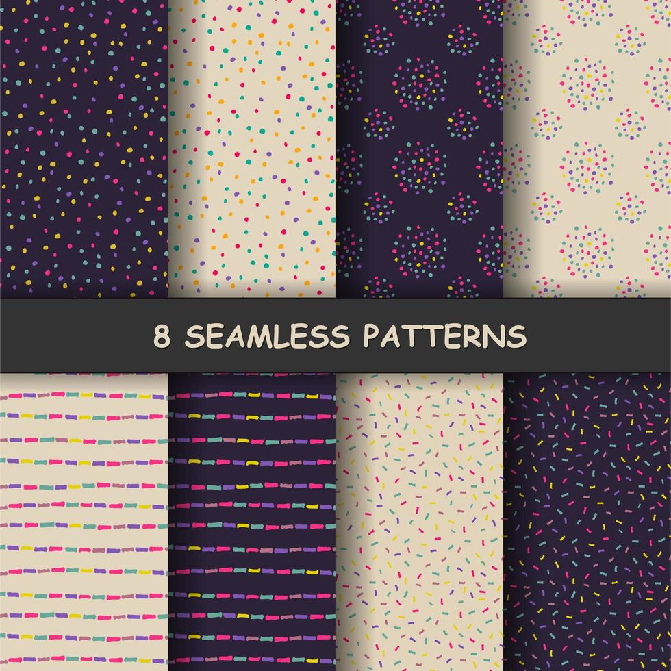 Seamless hand drawn patterns. vector