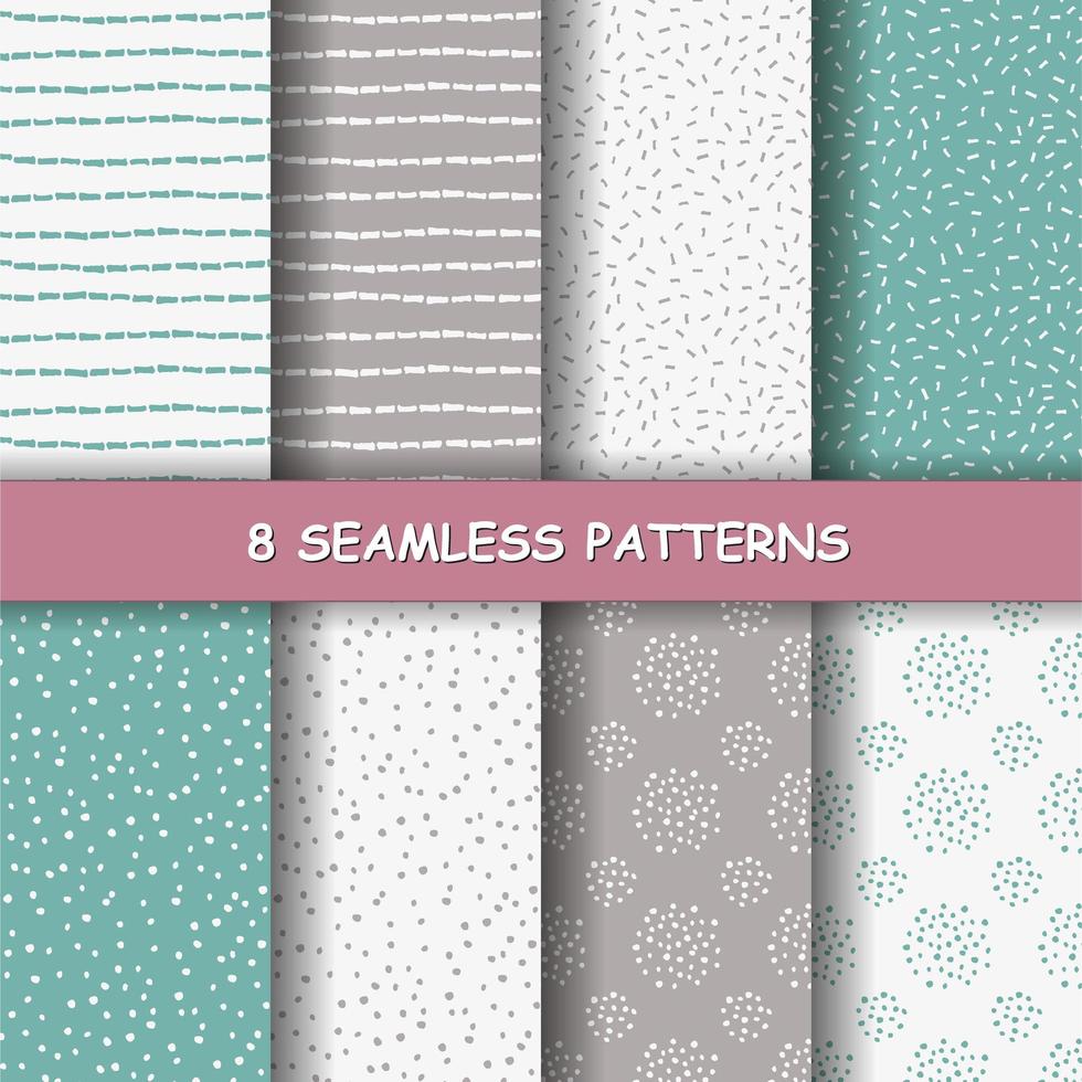Seamless hand drawn patterns. vector