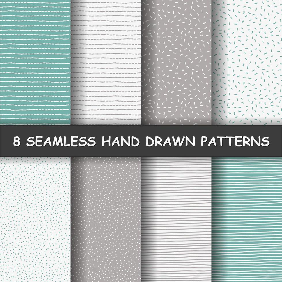 Seamless hand drawn patterns. vector