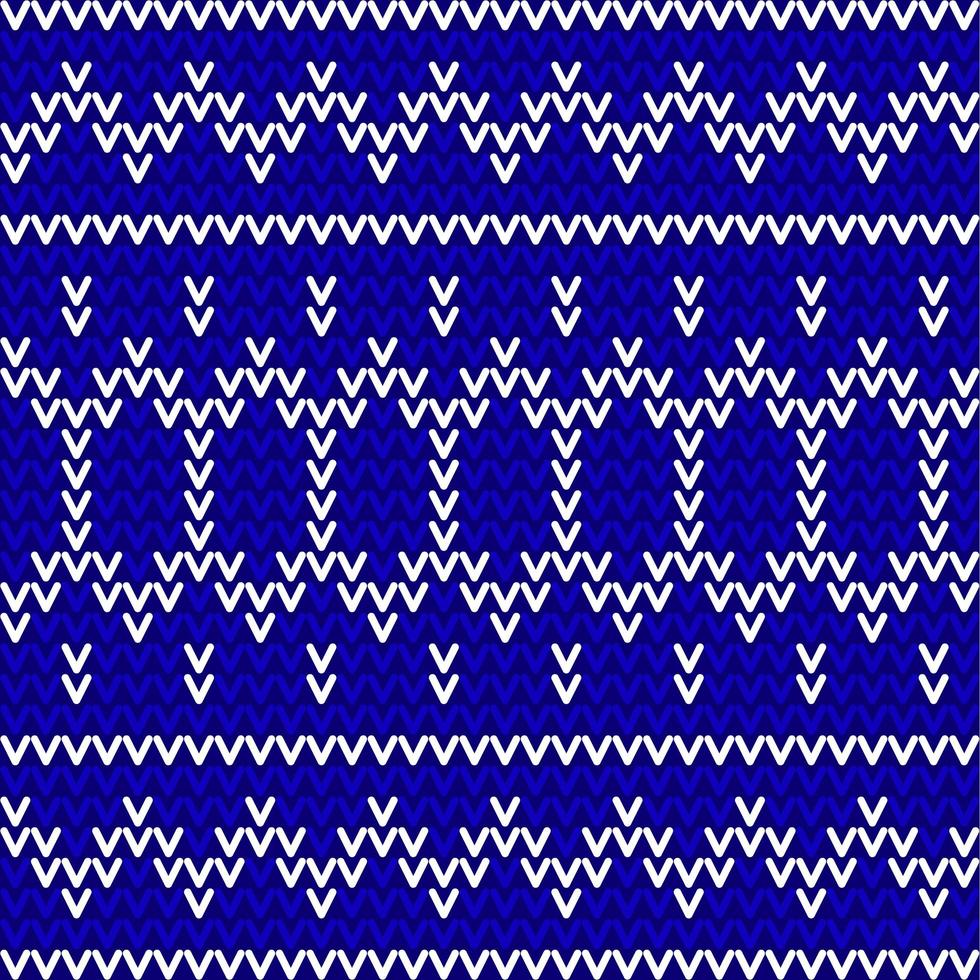 seamless blue and white knitted background vector