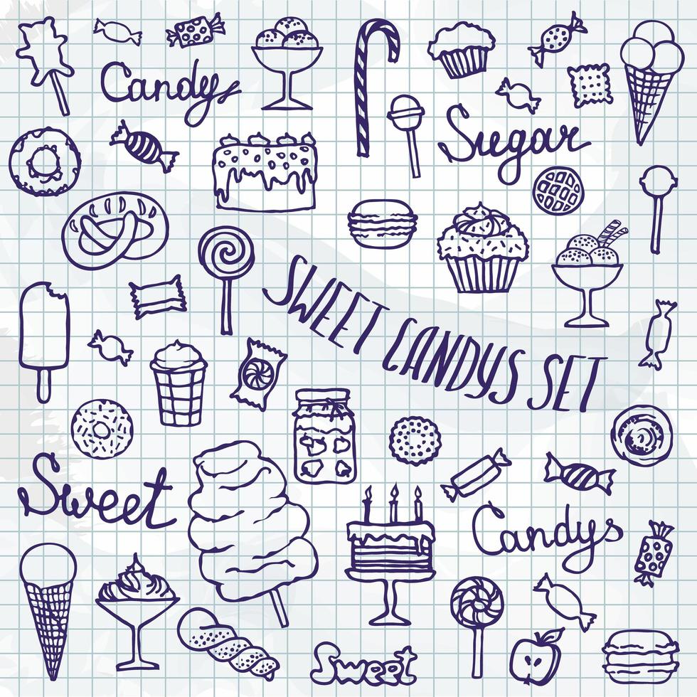 sweet candys collection vector