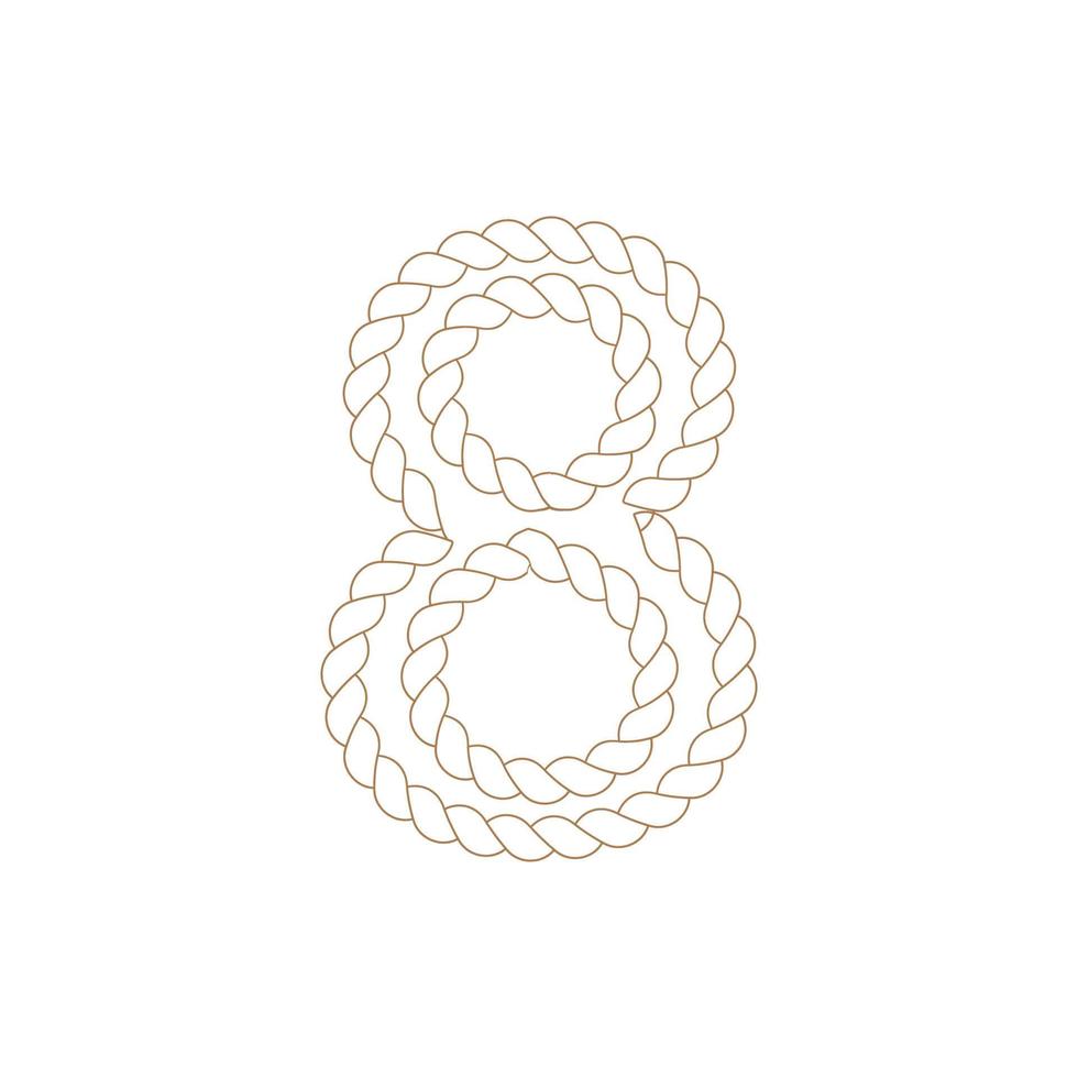plantilla de ilustración de vector de icono de cuerda de número