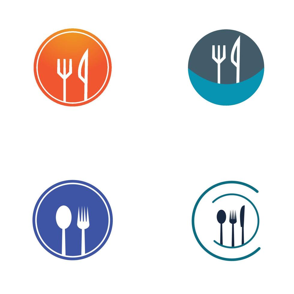 fork and spoon restaurant logo vector template