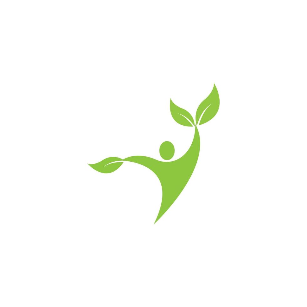 icono de vector de plantilla de logotipo de vida sana humana