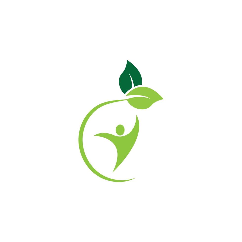 icono de vector de plantilla de logotipo de vida sana humana