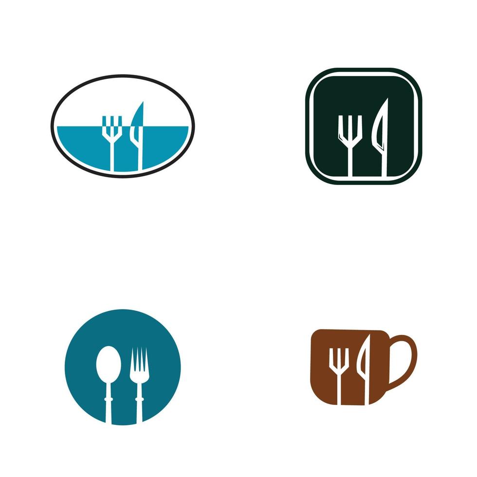 fork and spoon restaurant logo vector template