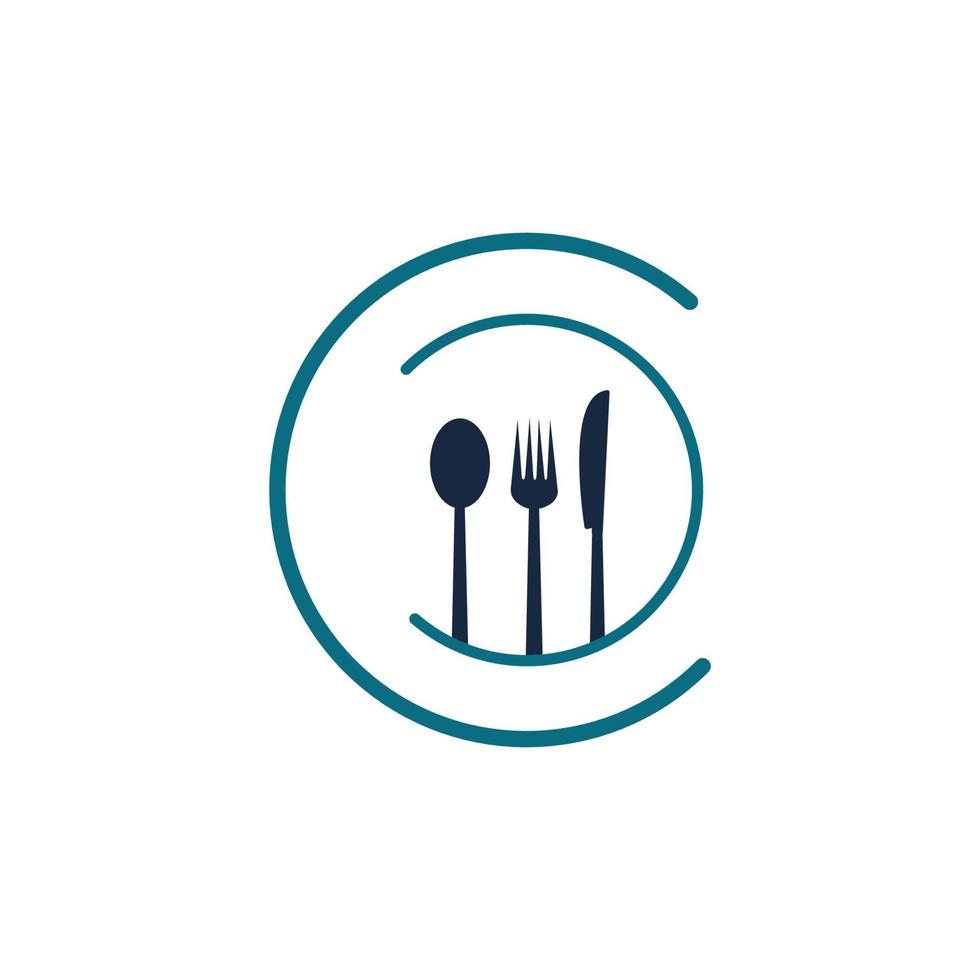 tenedor y cuchara, restaurante, logotipo, vector, plantilla vector