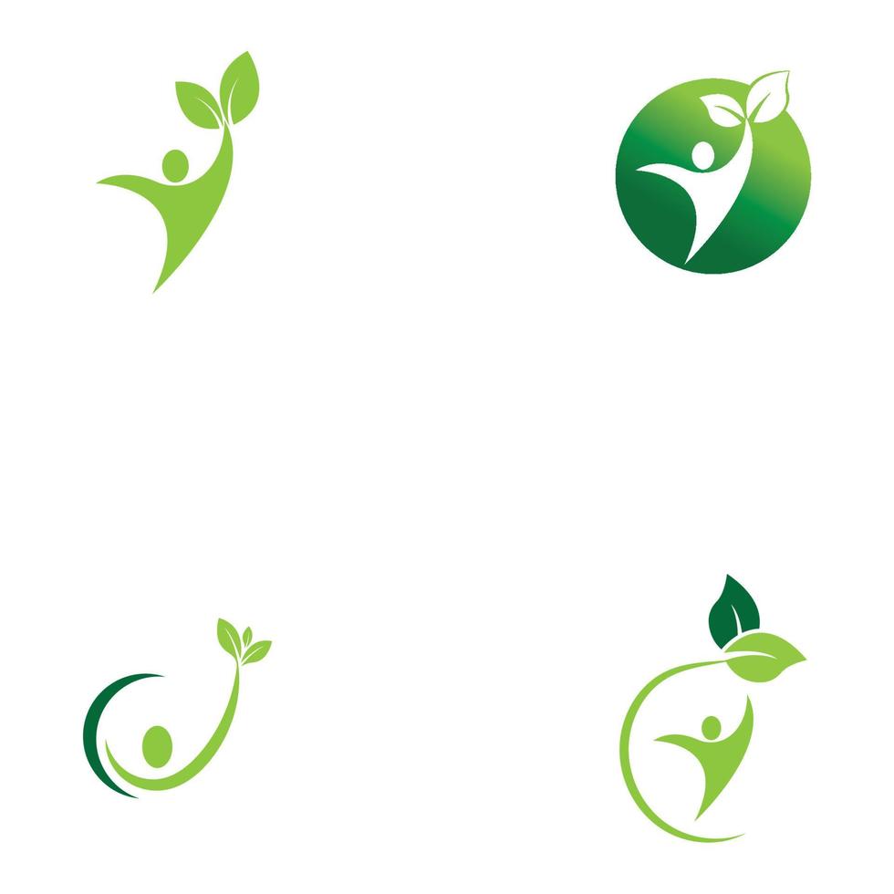 icono de vector de plantilla de logotipo de vida sana humana