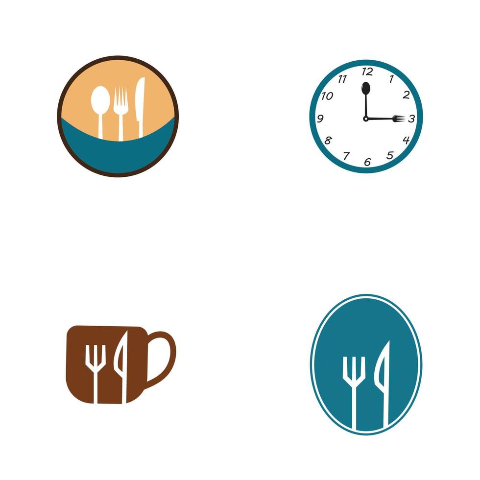 fork and spoon restaurant logo vector template