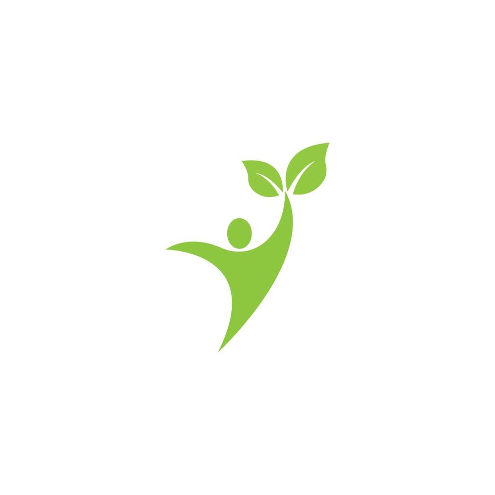 icono de vector de plantilla de logotipo de vida sana humana