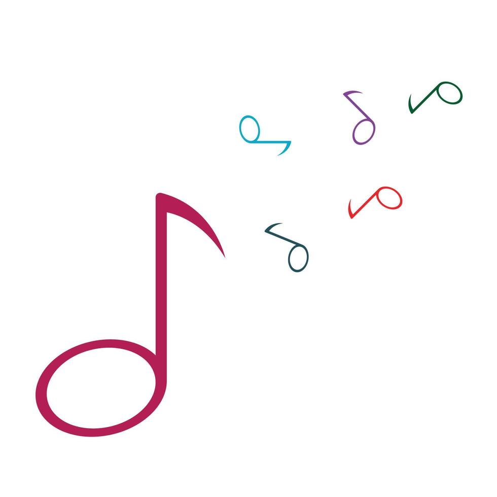 Diseño de ilustración de vector de icono de nota musical