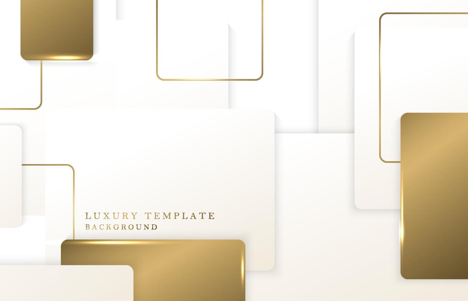 Abstract golden luxury rectangles template design of geometric artwork. Overlapping design for presentation background. Illustration vector