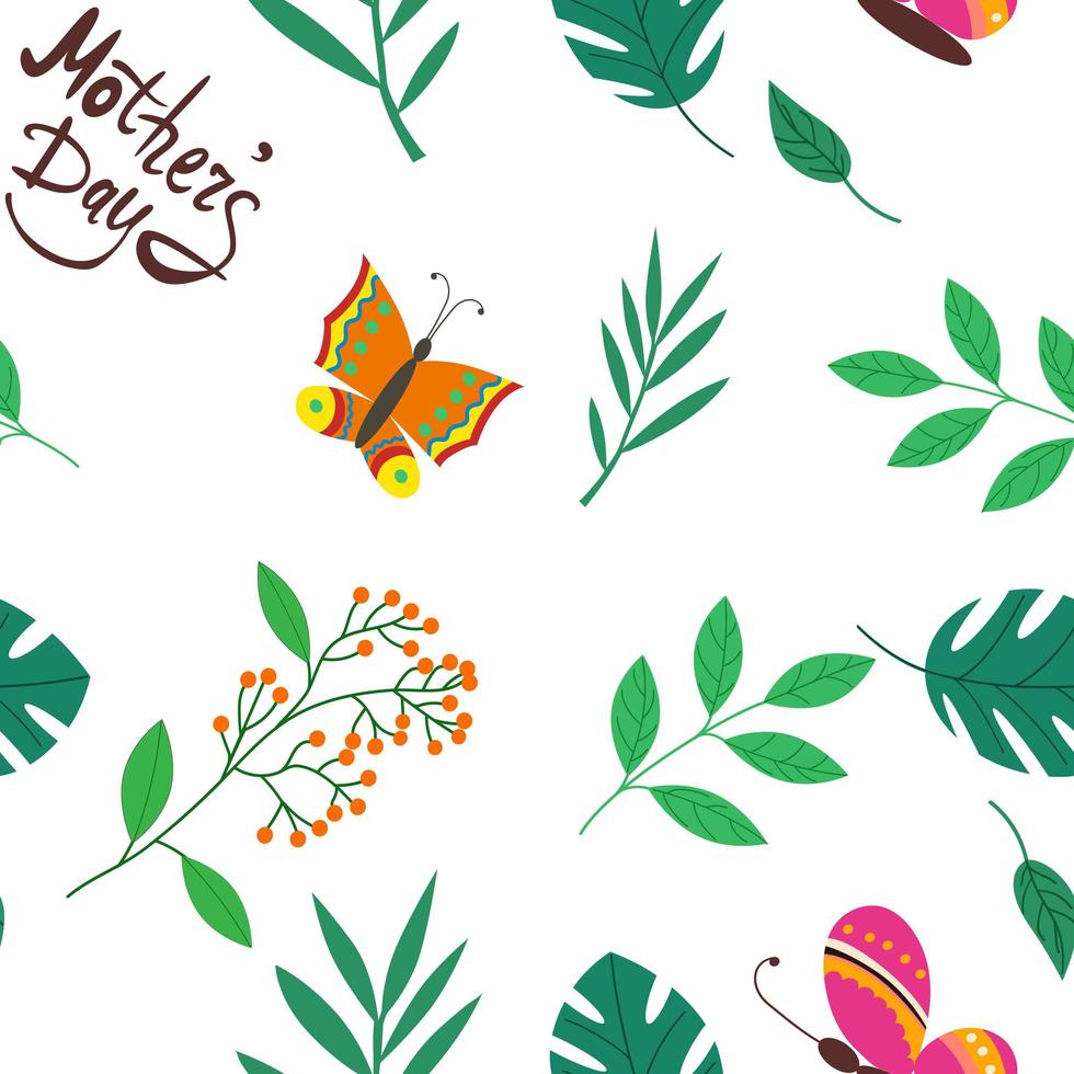 Vector seamless pattern for Mother is Day.