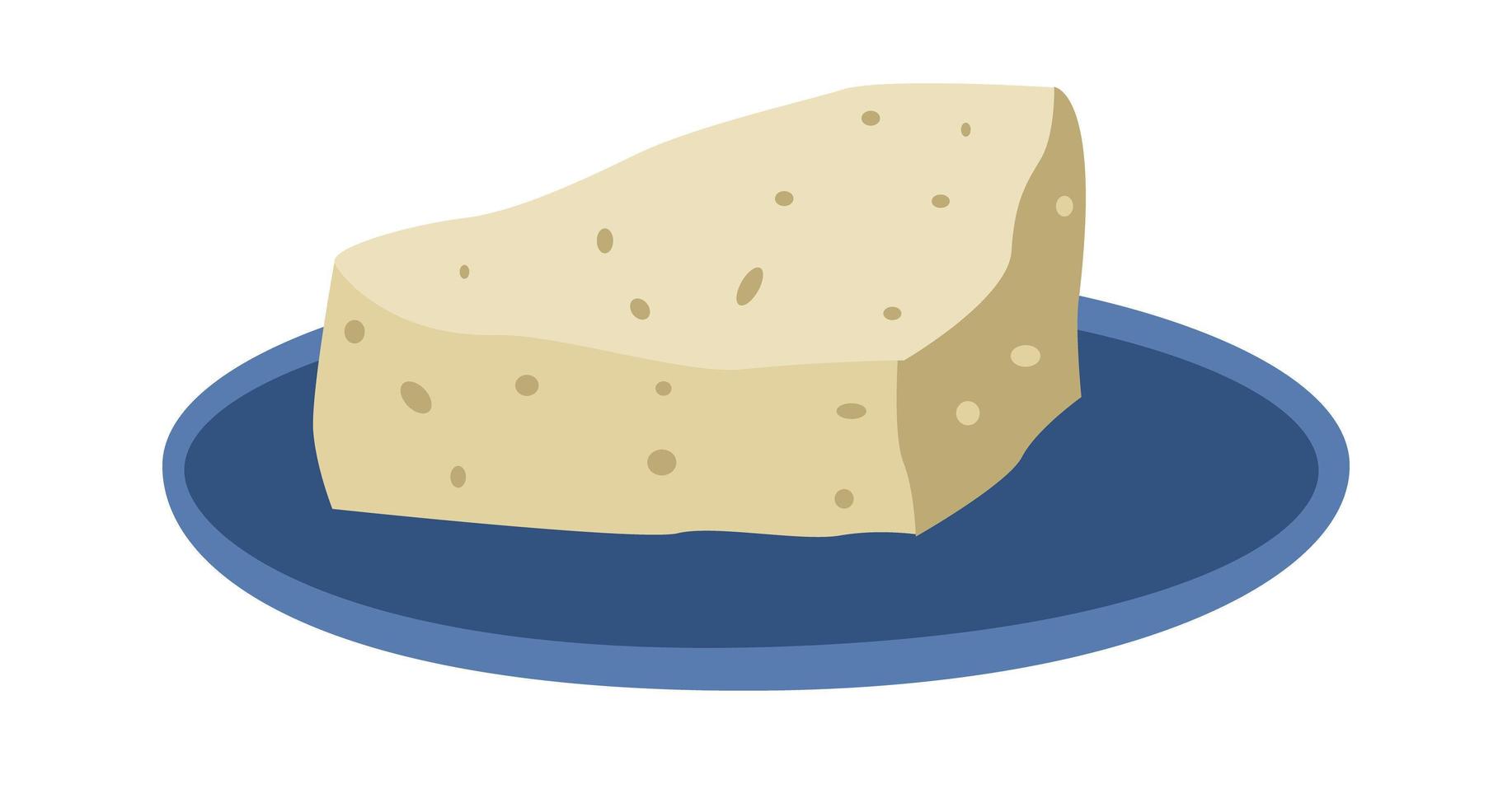 tortilla en un plato sobre un fondo blanco aislado. vector