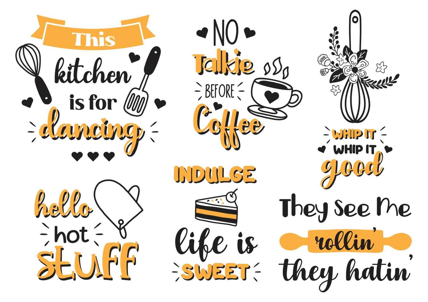 kitchen quote illustration Vector for banner