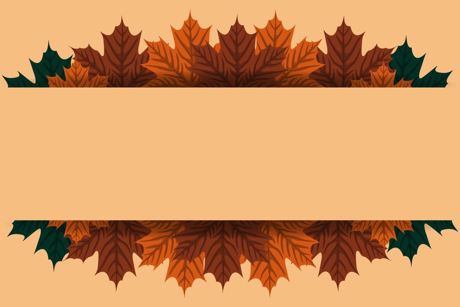 Autumn background with blank paper sign vector
