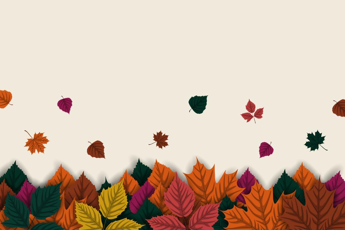 fondo de otoño con hojas de otoño cayendo vector