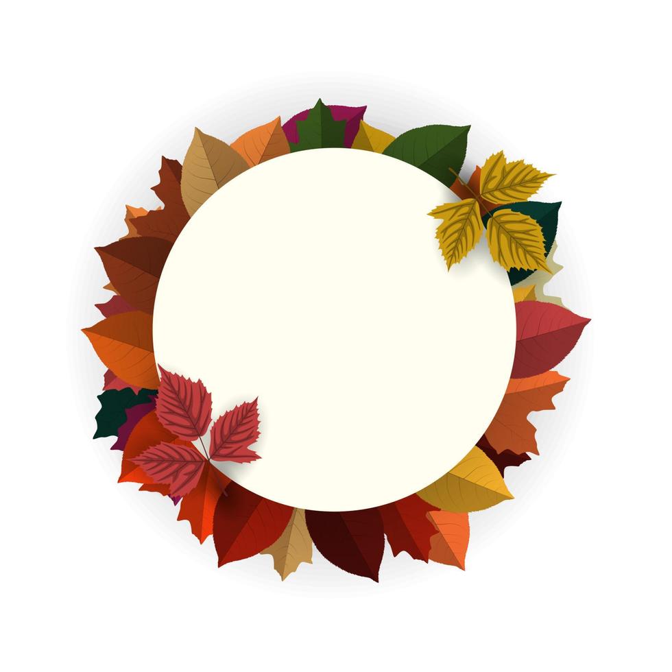 Autumn background with blank paper sign vector