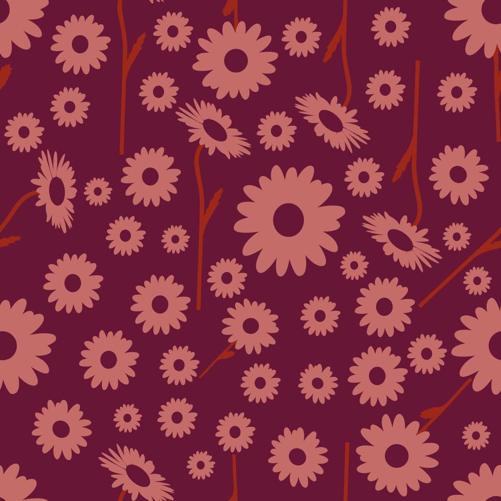 Floral seamless pattern in purple background vector