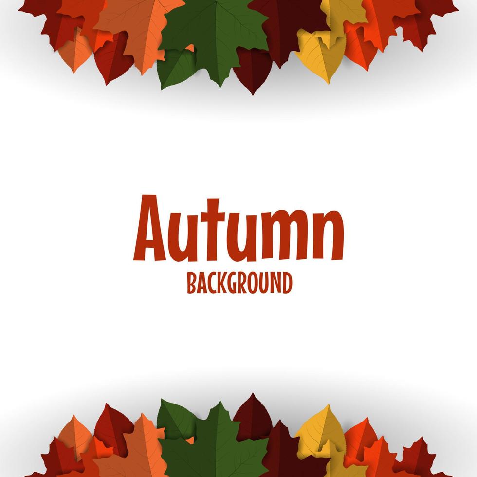 Autumn background with colorful autumn leaves vector