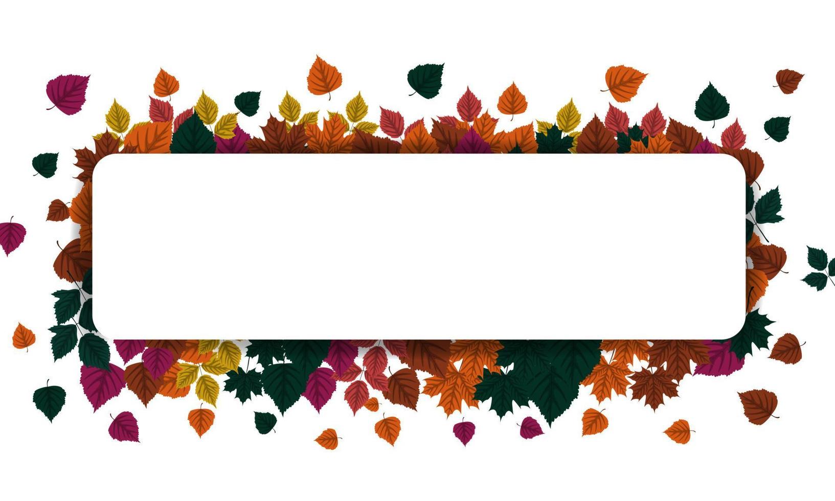 Autumn background with blank paper sign vector