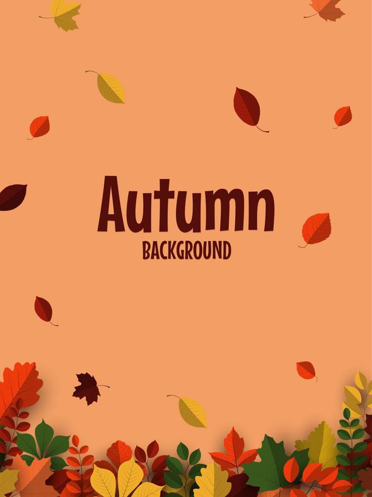 Autumn background with falling autumn leaves vector