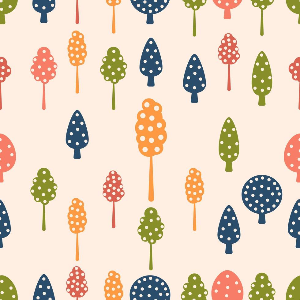 Christmas tree seamless pattern with dots vector