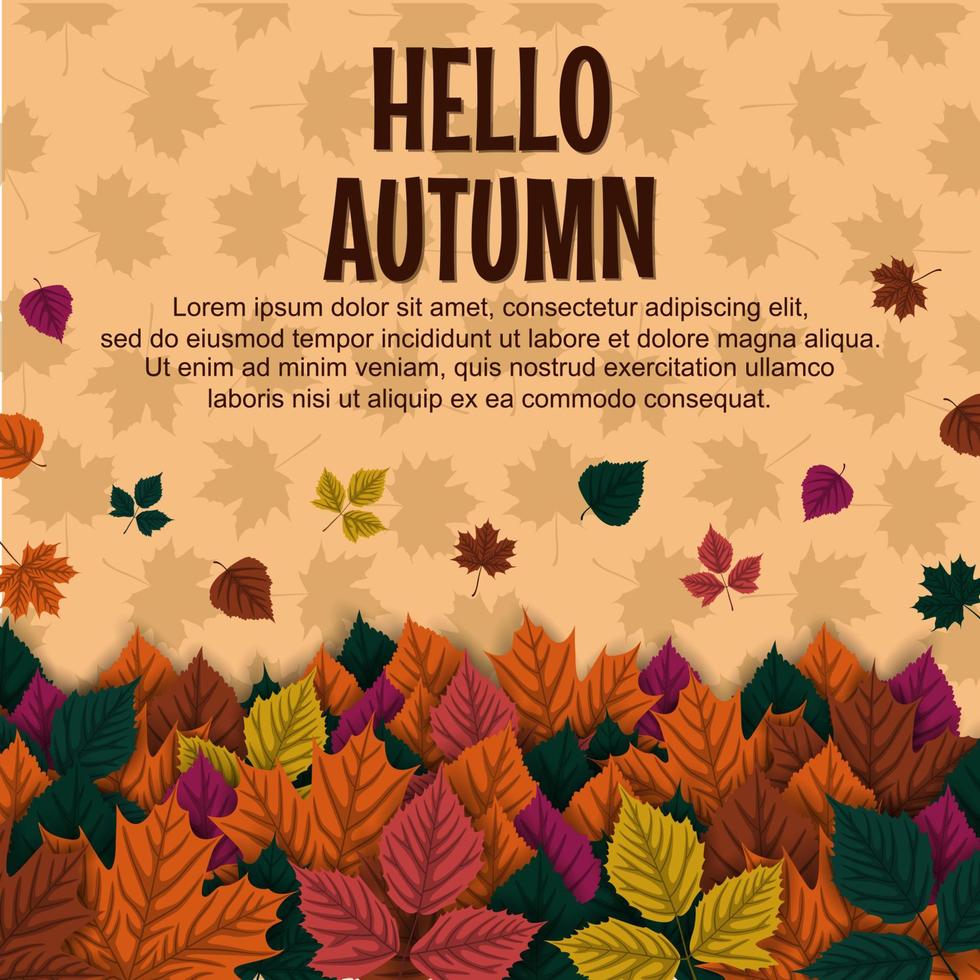 Autumn background with autumn leaves vector