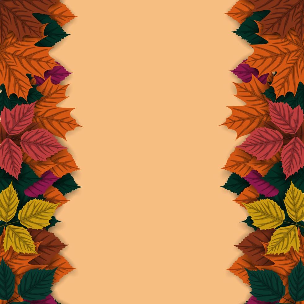 Autumn background with autumn leaves vector