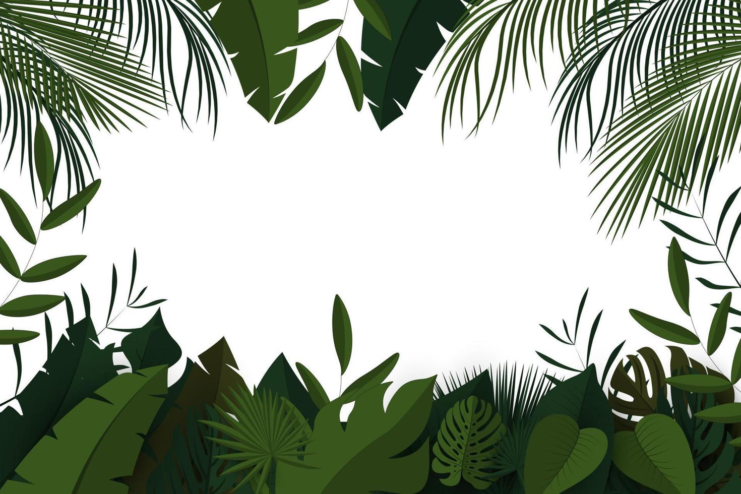fondo tropical con plantas de la selva vector
