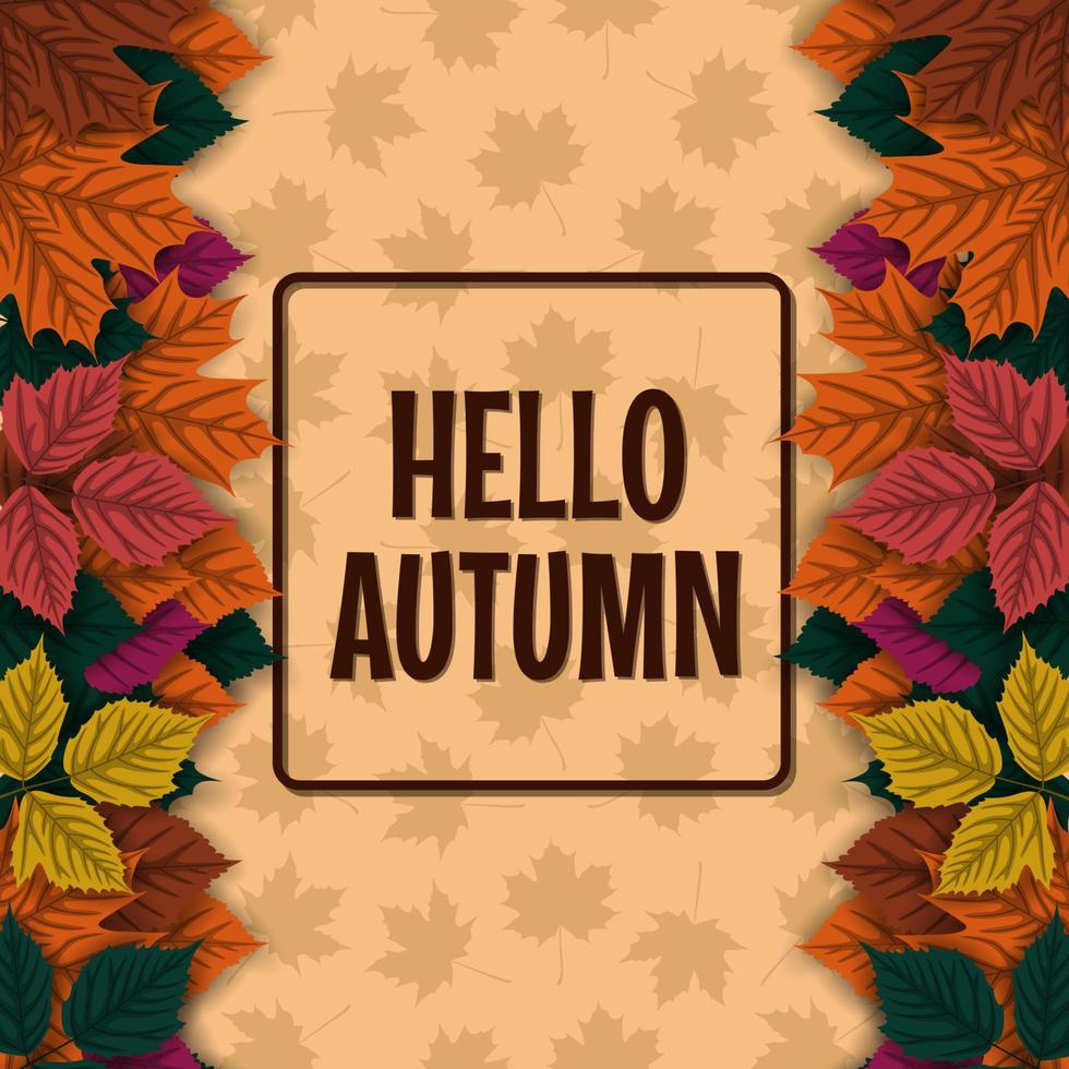 Autumn background with autumn leaves vector