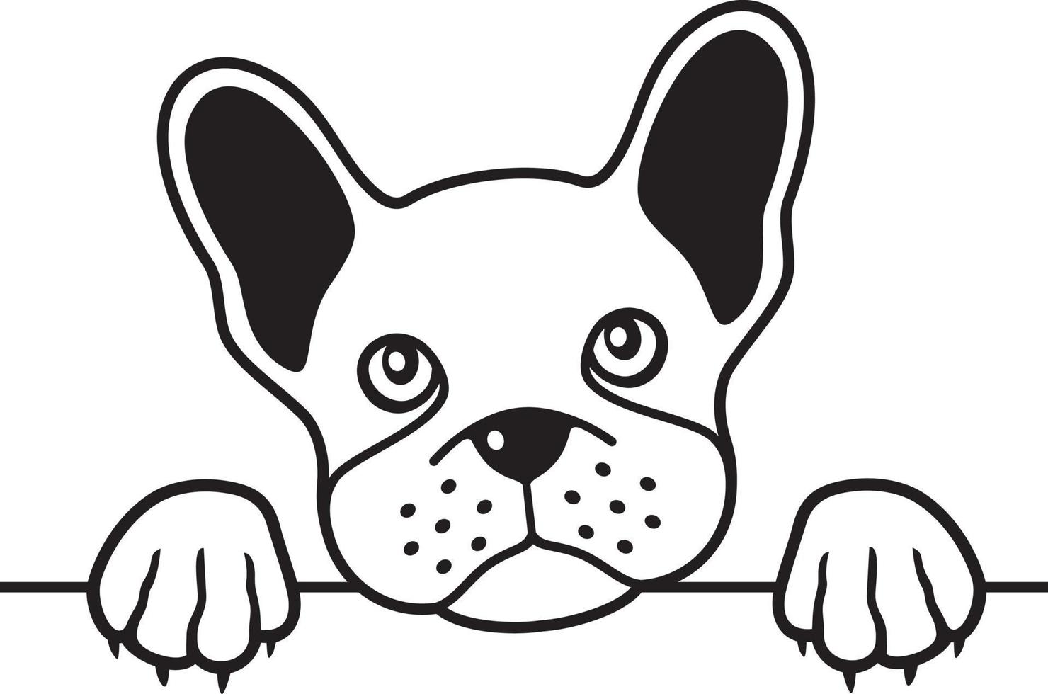 bulldog francés ilustración vectorial en blanco y negro vector