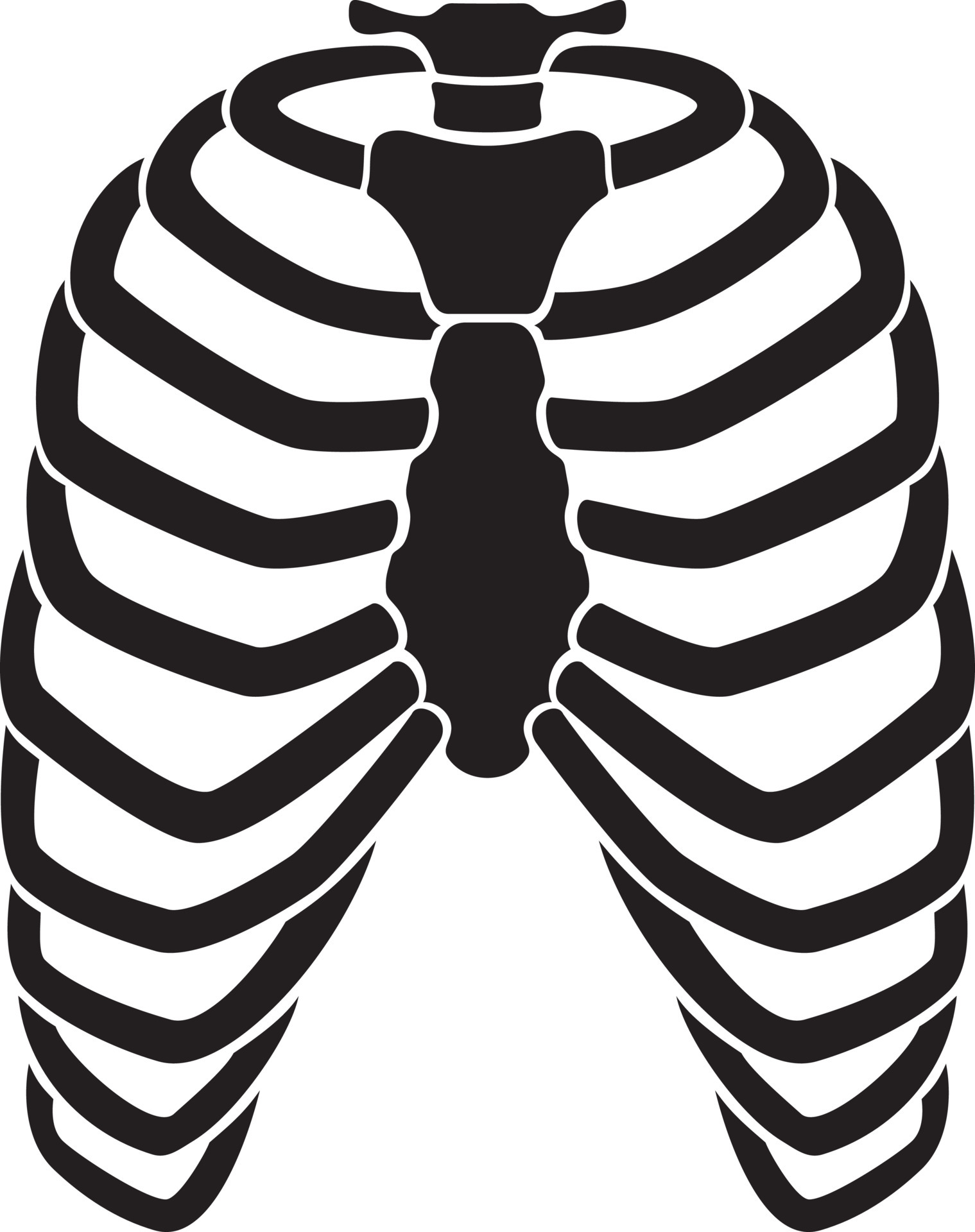 Human rib cage skeleton black vector illustration 5532535 Vector Art at