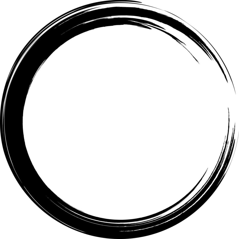 Brush circle. Black abstract circle. Frame. Grunge circle. vector