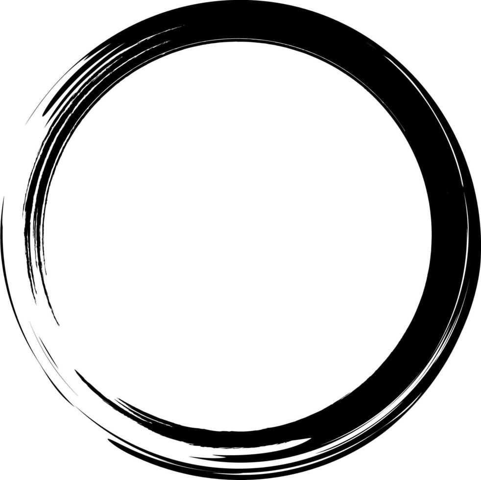 Brush circle. Black abstract circle. Frame. Grunge circle. vector
