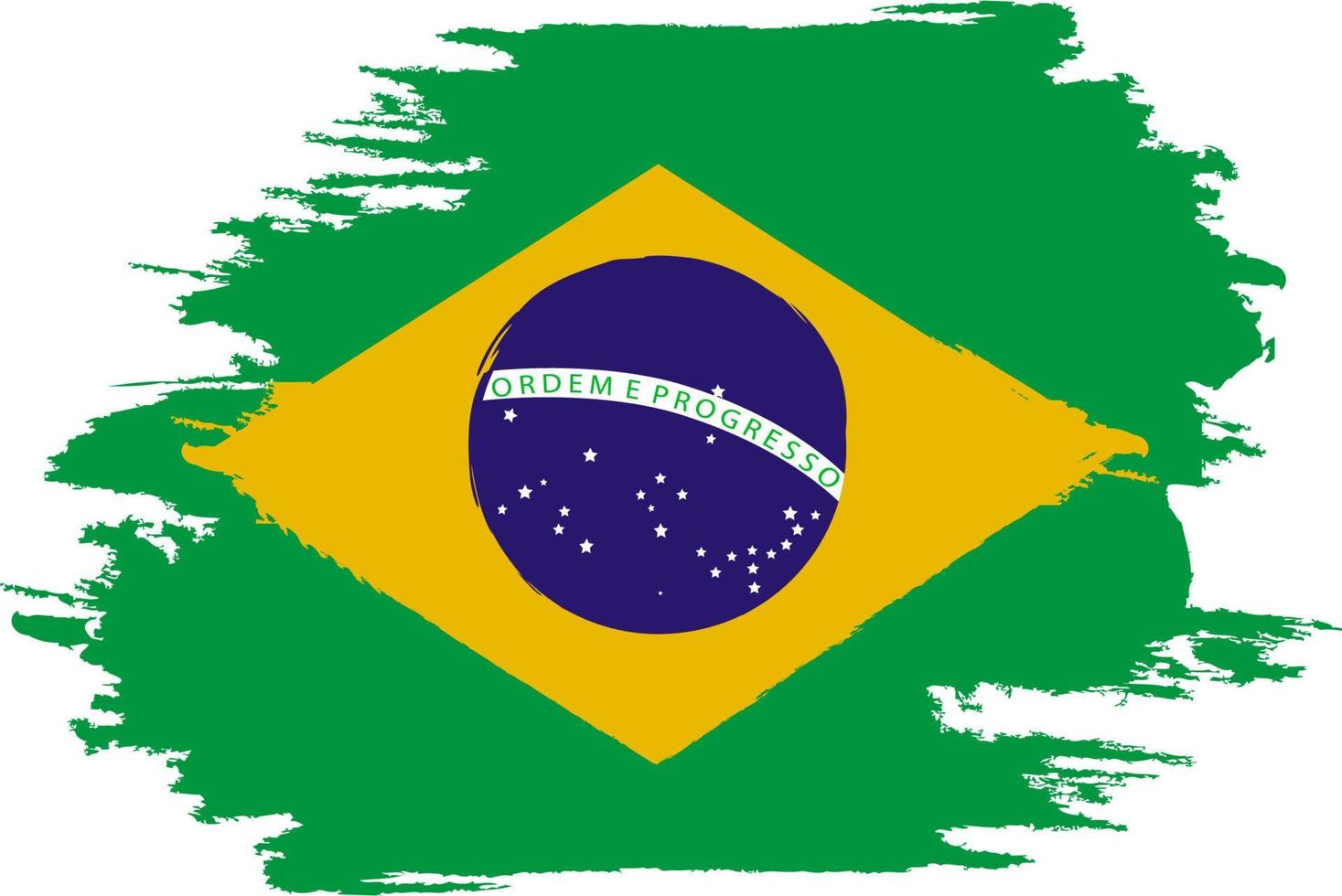 Brazil Flag. Brush painted Brazil Flag. vector