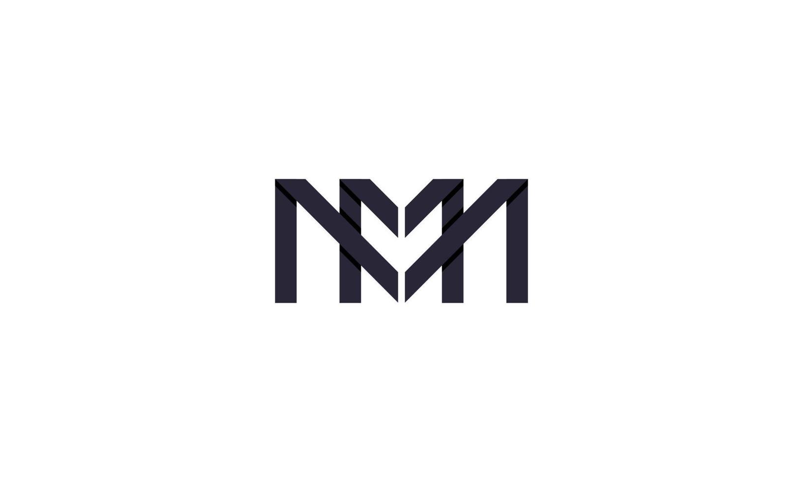 abstract creative letter m black white color logo modern business company vector