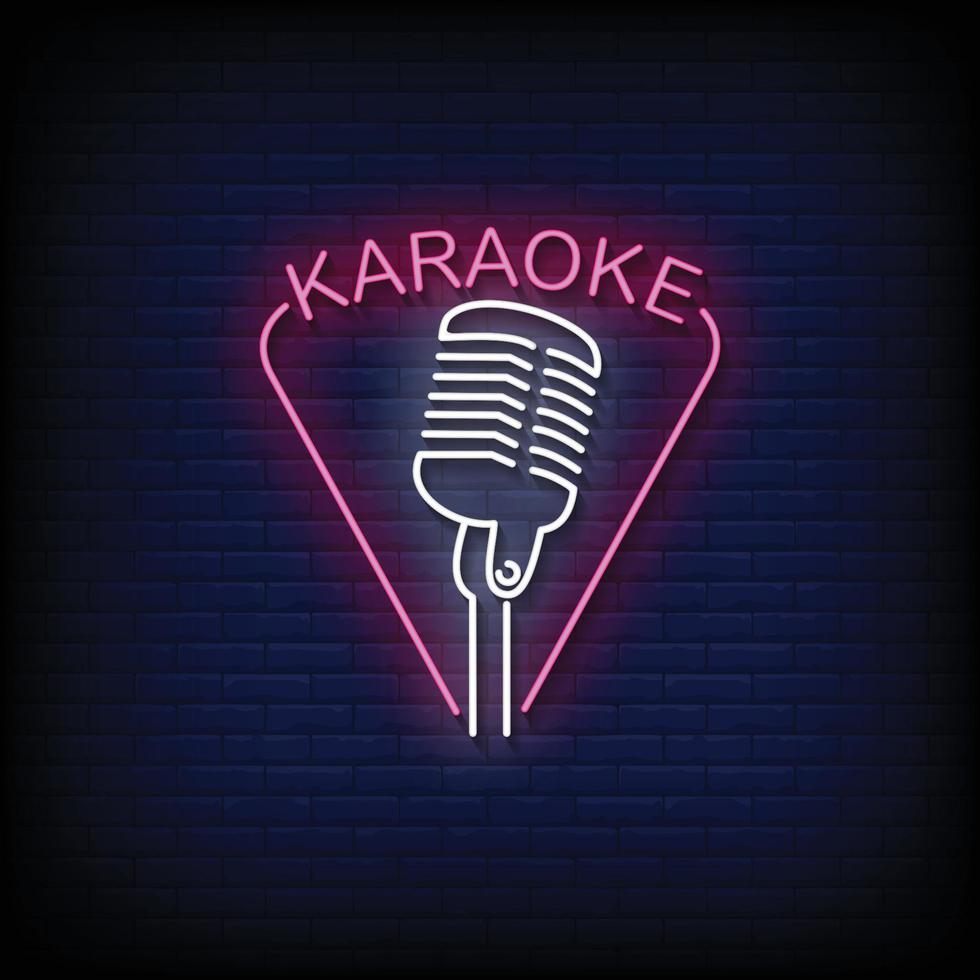 Karaoke Neon Signs Style Text Vector