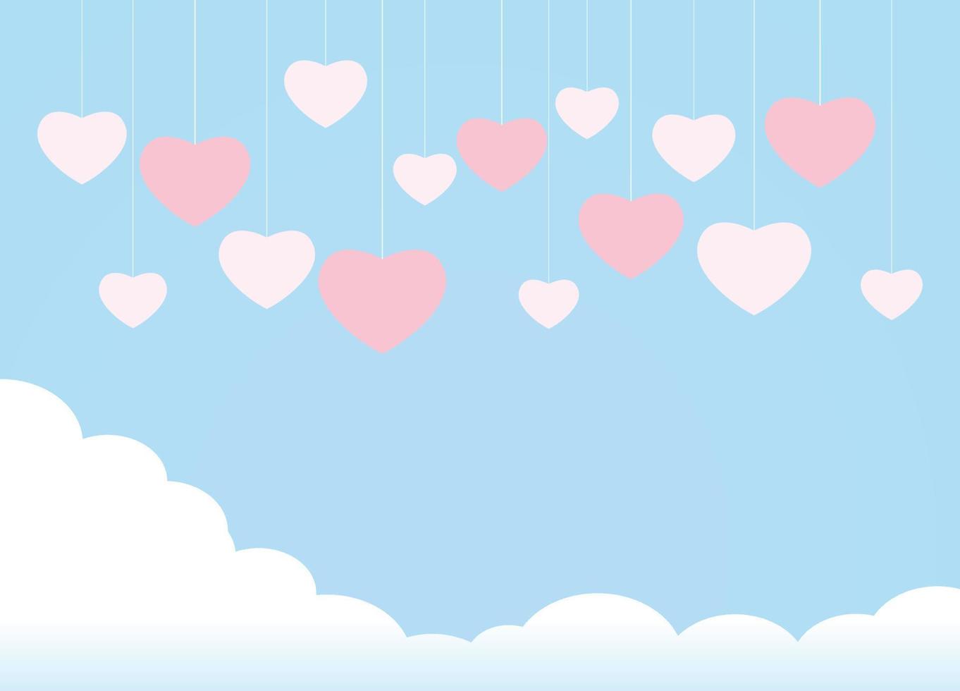 Valentine background with pink hearts vector